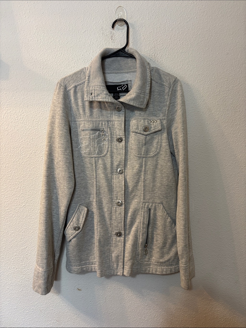 Fox Light Gray Women's Button Jacket